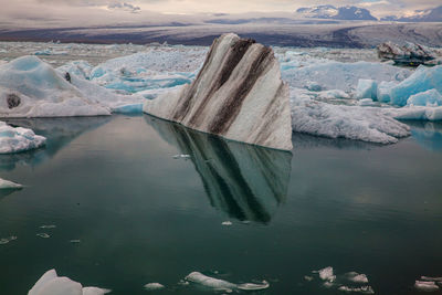 Scenic view of glacier lagoon