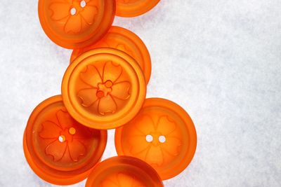 High angle view of orange on table