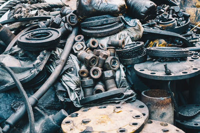 Full frame shot of rusty machine part