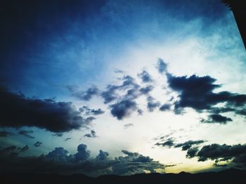 Low angle view of clouds in sky