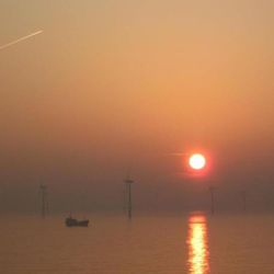 Scenic view of sunset over sea