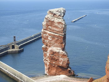 High angle view of bridge over sea