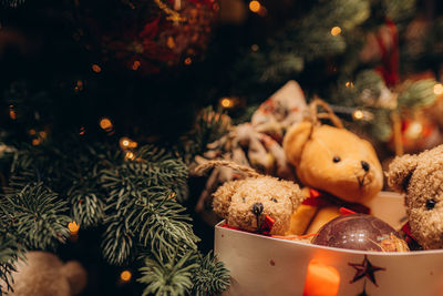 Holiday decorations in europian christmas market