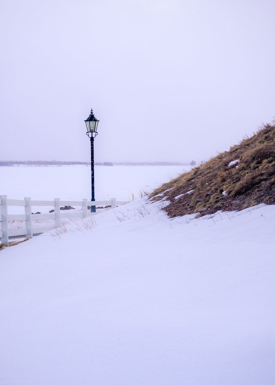 SNOW COVERED LAND AGAINST SKY