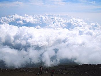 Scenic view of landscape against cloudy sky