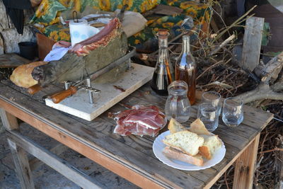 Close-up of food on table