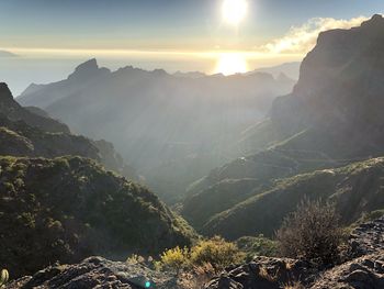 Scenic view of mountains against sky