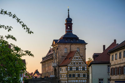 Low angle view of building against clear sky