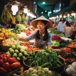 Vegetables for sale at market stall