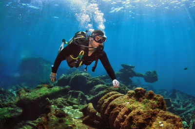 Scuba diving in sea