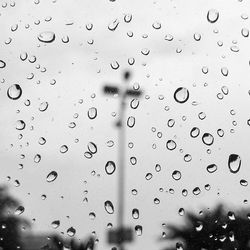 Close-up of water drops on glass