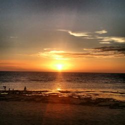 Scenic view of sea at sunset