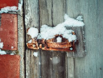 Close-up of old wooden door