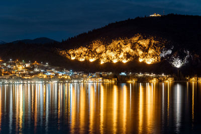 Illuminated city at night