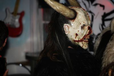 Close-up of mask