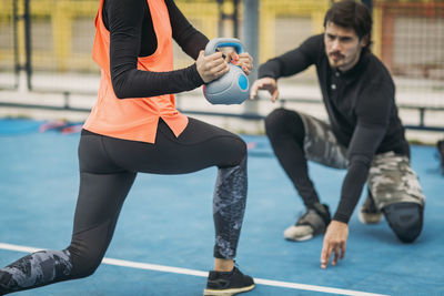 People exercising outdoors