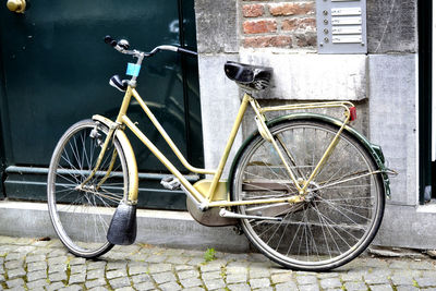 Close-up of bicycle wheel