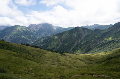 Scenic view of mountains against sky