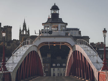 Low angle view of historical bridge against sky