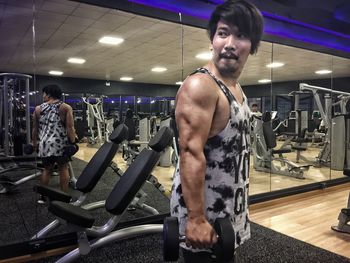 Man with arms raised