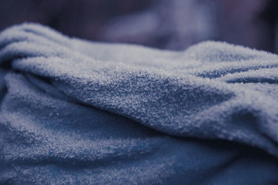 Close-up of frosted gray fabric