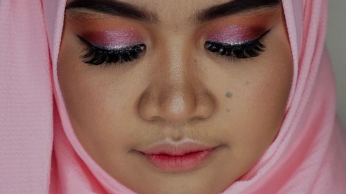 Close-up portrait of beautiful woman