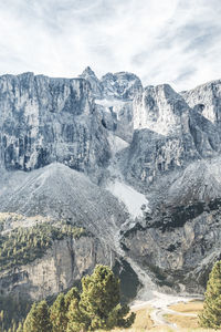 Scenic view of rocky mountains against sky