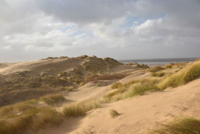 Scenic view of desert against sky