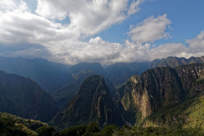 Panoramic view of mountains against sky