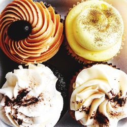 Close-up of cupcakes on table