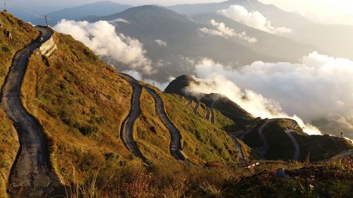 Scenic view of mountains against sky