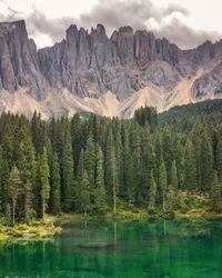 Scenic view of lake and mountains