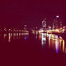 Illuminated city at night