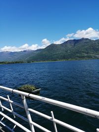 Scenic view of sea against blue sky