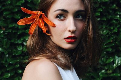 Close-up of young woman