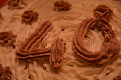 High angle view of cookies on table