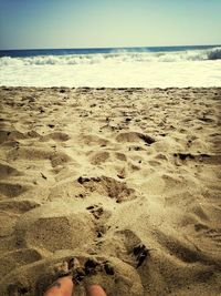 Scenic view of beach against sky