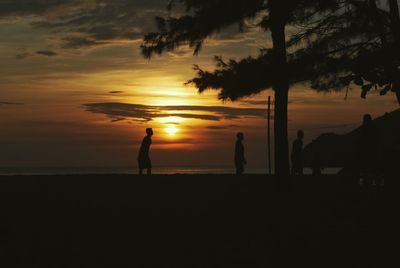 Scenic view of sunset over sea