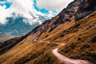 Scenic view of mountains against sky