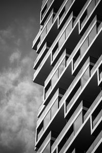 Low angle view of modern building against sky