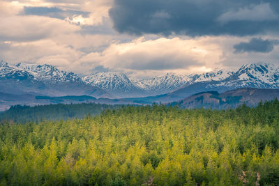 Scenic view of mountains against sky