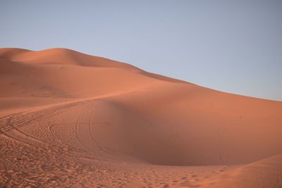 Sand dunes in a desert