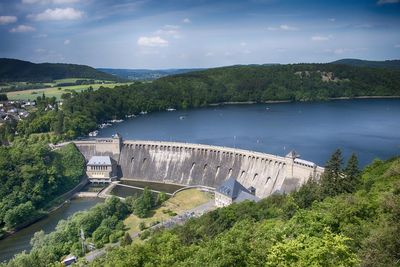 High angle view of dam