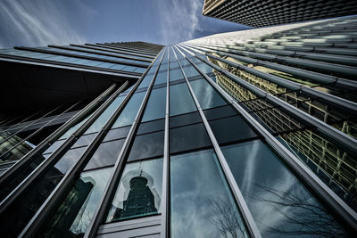 Low angle view of modern building against sky