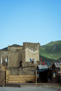 Old building against blue sky