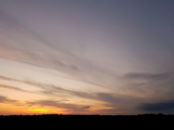 Scenic view of silhouette landscape against sky during sunset