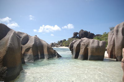 Rock formations in sea