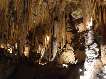 Low angle view of rock formation in cave