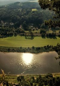 Scenic view of lake and trees