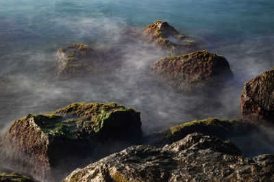 Scenic view of sea and rocks